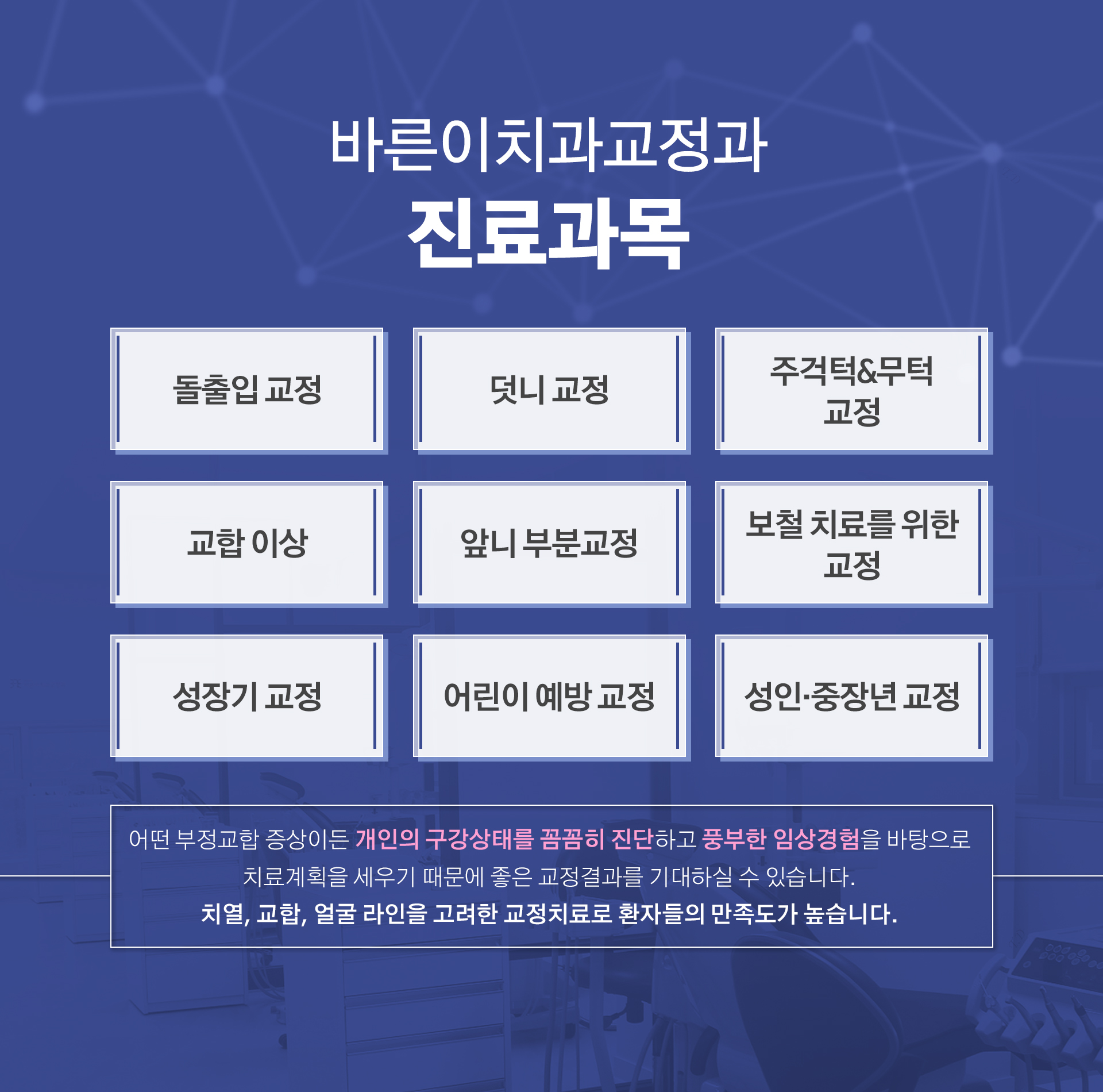 바른이치과교정과 진료과목